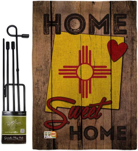Miniatura 5 de Estado Nuevo México Home Sweet Garden Bandera Set Madera Dowel Regional USA Territorios Americanos República País Particular Área Pequeña Decorativa