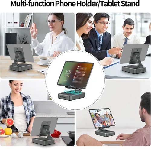 Miniatura 6 de Jteman Soporte inalámbrico para tablet con altavoz Bluetooth, ajustable con altavoces Bluetooth, regalos para mujeres y hombres, accesorio de cocina
