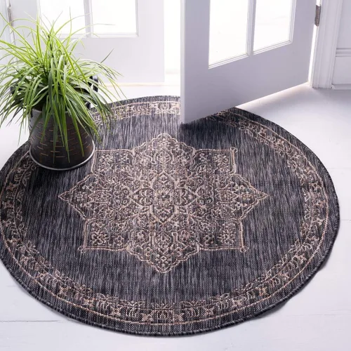 Miniatura 34 de Unique Loom Outdoor Traditional Collection - Alfombra de área antigua (4 pies 1 pulgada x 6 pies 1 pulgada, rectangular, beige y negro)