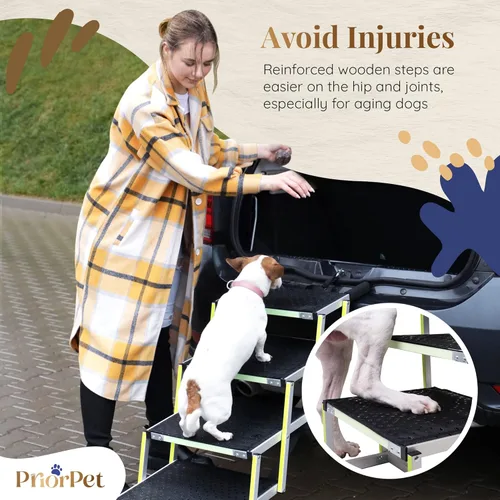 Miniatura 5 de PRIORPET - Escalera para perros grandes, con marca que brilla en la oscuridad, rampa plegable para automóvil y VUD pequeño, superficie