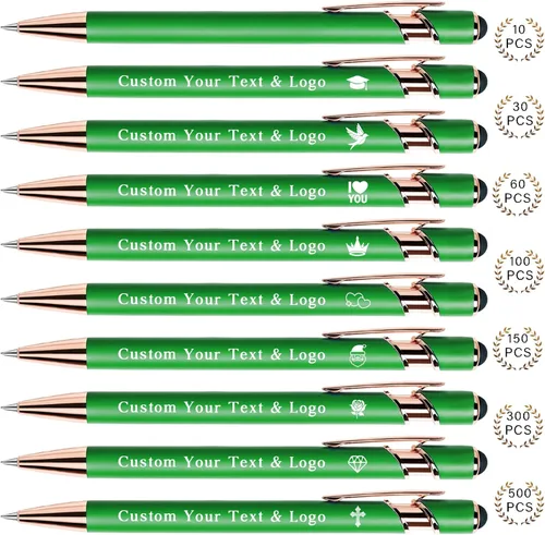 Miniatura 15 de Bolígrafos personalizados a granel, bolígrafos personalizados con nombre/logotipo en ambos lados, regalo de tinta negra, bolígrafo grabado con lápiz