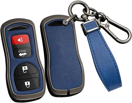 Miniatura 13 de ontto Funda de cuero para llavero Infiniti FX35 FX45 QX4 Smart Remote Metal para Nissan Armada Frontier Murano NV1500 Pathfinder Titan 2002