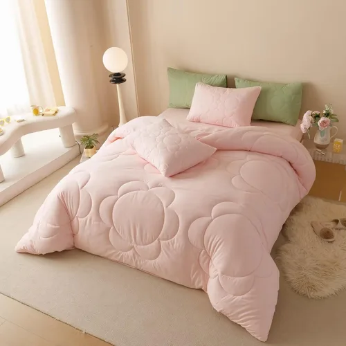 Miniatura 7 de Cottonight - Juego de edredón con girasoles rosas, juego de ropa de cama floral rosado para mujeres y niñas, estilo bohemio y granja chic, manta