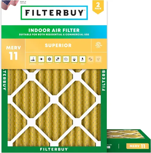 Miniatura 25 de Filterbuy Filtro de aire MERV 11 de 8 x 14 x 1 pulgadas para defensa de mascotas y alergias (paquete de 2), filtros electrostáticos plisados
