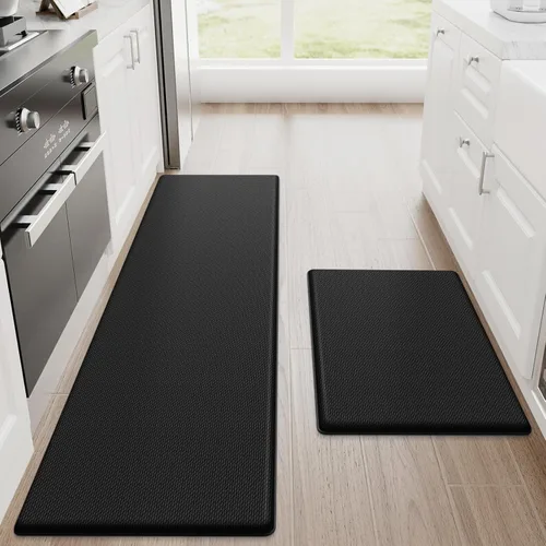 Miniatura 28 de StepRite Tapetes de cocina, 2 tapetes acolchados, antifatiga, para piso, de escritorio, antideslizante, impermeables, oficina, alfombras de 17.3 x
