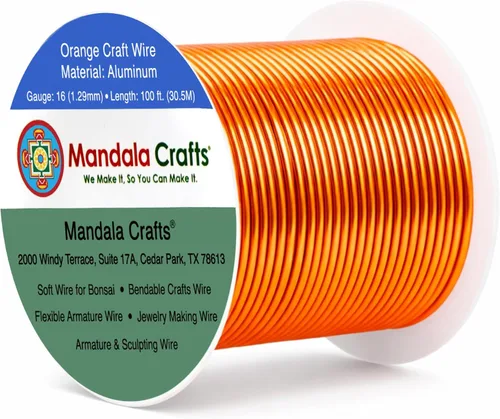 Miniatura 324 de Mandala Crafts - Alambre de aluminio anodizado de 8 calibre para hacer joyas - 9.75 m de alambre flexible negro colorido - Flexible para bonsái
