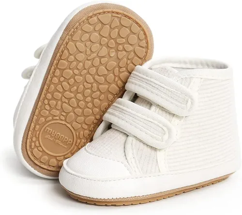 HsdsBebe Zapatos deportivos de piel sintética para bebés, niños y niñas, con suela de goma, primeros pasos, zapatillas de cuna