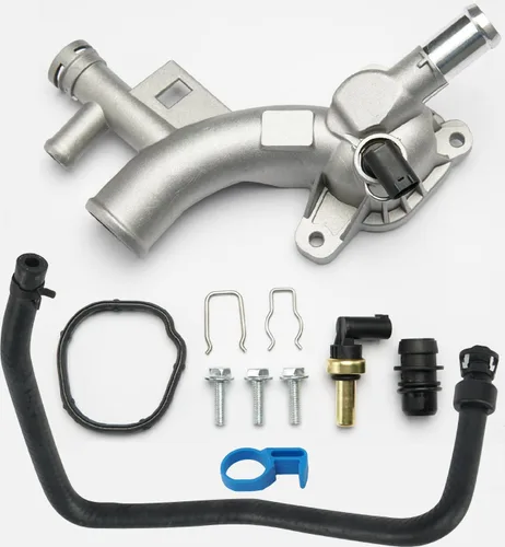 Miniatura 9 de Carcasa de termostato de refrigerante de motor de aluminio con salida de agua compatible con Chevy Cruze 2011-2016, Chey Sonic 2012-2020, Chevy Trax
