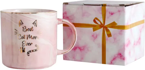 Miniatura 2 de Mecai Regalos para mamá de gato para mujeres, taza de café con texto en inglés "Best Mom Ever", ideas divertidas de regalo de Navidad para amantes