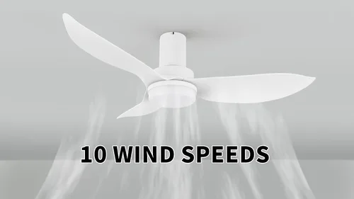 Miniatura 2 de CEME Ventilador de techo de perfil bajo de 36 pulgadas con luz y control remoto, pequeño motor de CC de 10 velocidades, aplicación de trabajo