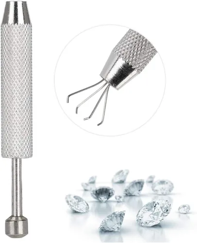 Miniatura 4 de Soporte profesional para púas, herramienta de recogida de acero inoxidable, 4 puntas, pinzas de garra, piezas de cuentas, pinzas de punta