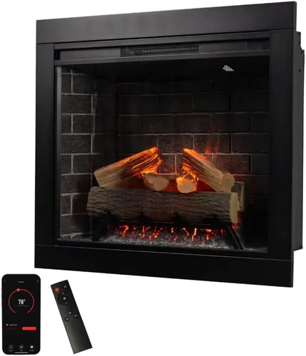 Miniatura 11 de Modern Ember Uptown - Inserto de chimenea eléctrica inteligente de 33 pulgadas con control remoto, compatible con Alexa - Calentador eléctrico