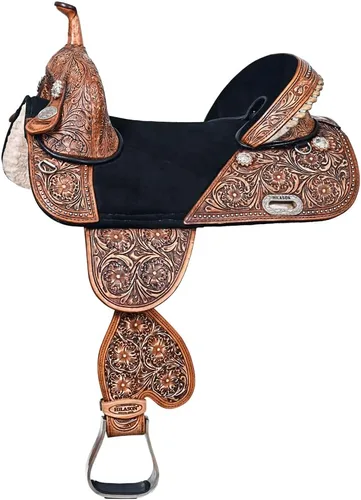 Miniatura 9 de HILASON Western Horse Treeless Trail Barrel Saddle American Leather Tan Horse Saddle Western Saddle Treeless Saddle Saddle for Horses