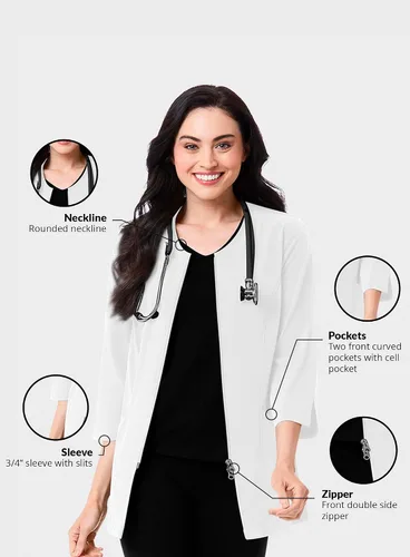 Miniatura 6 de Maevn Smart Lab Coats - Chaqueta de laboratorio con manga de 34 pulgadas para mujer