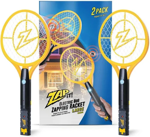 Miniatura 14 de Paquete de 2 raquetas eléctricas matamoscas y exterminador de mosquitos de ZAP IT! - Raqueta eléctrica exterminadora de insectos de alta potencia