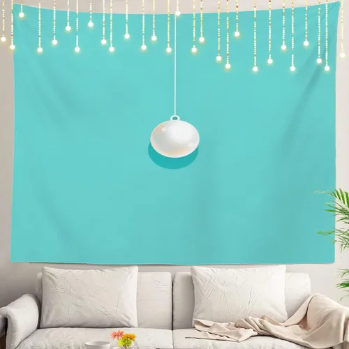 Miniatura 47 de Shrahala Tapiz de pared azul brillante, acuarela azul degradado para colgar en la pared, tapiz grande decorativo de fibra de poliéster, dobladillo