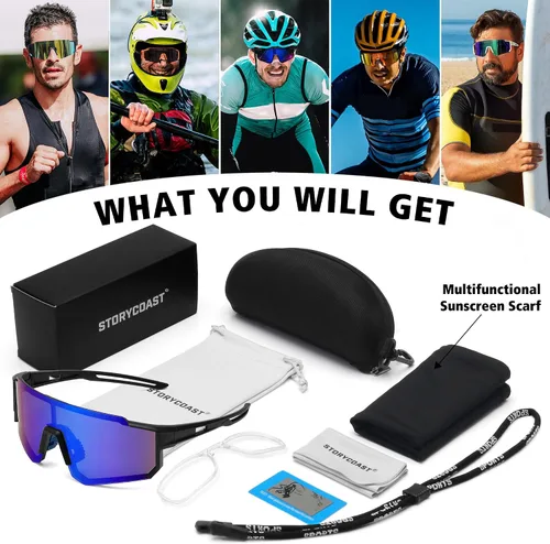 Miniatura 7 de STORYCOAST Lentes de sol deportivos polarizados para hombres y mujeres, para conducir, pesca, ciclismo, bicicleta de montaña, protección UV400