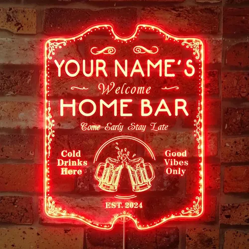 Miniatura 31 de ADVPRO Letrero de neón LED de doble color personalizado con tu nombre para bar casero de cerveza, año de establecimiento, blanco y morado, 16 x 12