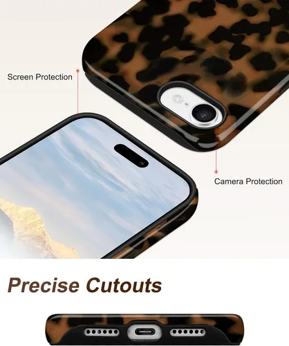 Miniatura 5 de Jusy Compatible con MagSafe Brown Tortoise Shell Print Phone Case para iPhone 7/8/SE, funda protectora magnética de lujo de TPU suave