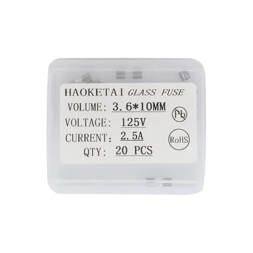 Miniatura 5 de Fusibles de 0.142x0.394 in Mini Fusible 125V 2.5A 0.14x0.39 pulgadas Fusible de vidrio surtido Kit de fusibles (paquete de 20)