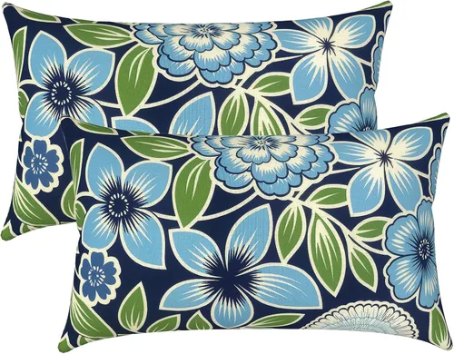 Miniatura 99 de LVTXIII Juego de 2 almohadas lumbares para patio, 12 x 20 pulgadas, resistentes a la decoloración, para exteriores con interiores, cojines lumbares
