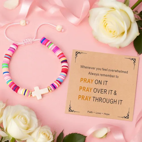 Miniatura 89 de Regalos navideños para niños, niñas adolescentes, mujeres, linda pulsera de cruz para niñas, regalos de Navidad cristianos para mujeres, ideas