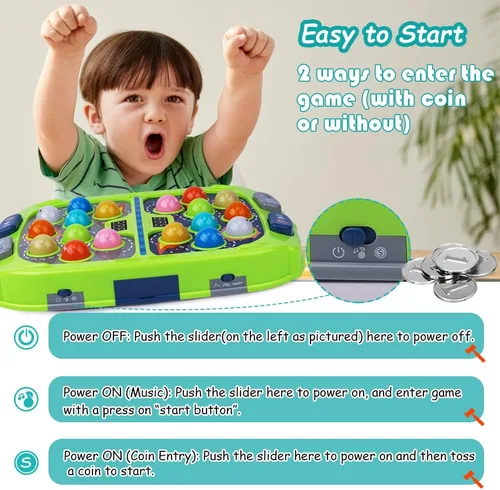 Miniatura 3 de Juego de Golpear Topos para Niños Pequeños, Juguetes para Niños y Niñas de 3-12 Años, Juego de Golpear Topos para Niños, Regalos para Niños de 3 4 5