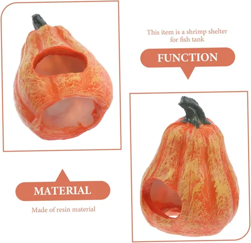 Miniatura 9 de Decoración de acuario de calabaza de resina, decoración de acuario de Halloween, forma de calabaza, cueva, pecera, seguro, agujero oculto, cosecha