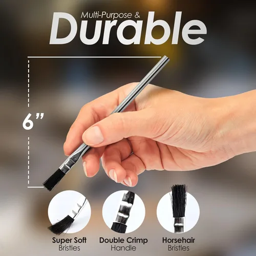 Miniatura 2 de Ram-Pro Cepillos de cerdas de crin de estaño/metal, para hogar, escuela, tienda, garage, Plateado