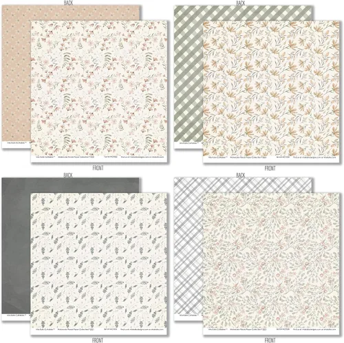 Miniatura 6 de Paquete de papel de patrón – Acuarela Florales – Papel de álbum de recortes de 12 x 12 pulgadas, 12 x 12 pulgadas, diseño floral de álbumes