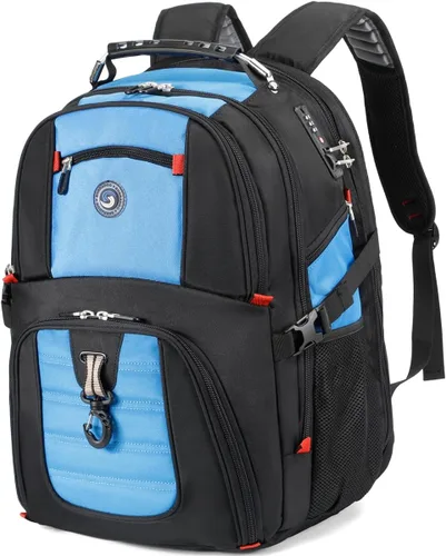 Miniatura 10 de SHRRADOO Mochila de viaje extragrande para laptop de 50L con puerto de carga USB, mochila para universidad y escuela secundaria, bolsa de trabajo