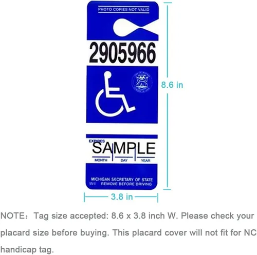 Miniatura 2 de Porta Placas para Discapacitados para Auto, Juego de 2 Porta Placas Ultra Transparentes de Tamaño Pequeño, Porta Placas para Estacionamiento