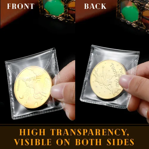 Miniatura 3 de Eaasty 150 fundas individuales de plástico transparente de 2.2 x 2.2 pulgadas para coleccionistas, fundas de plástico transparente