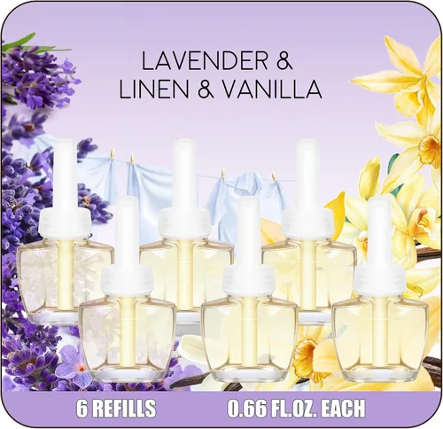 Miniatura 9 de Plug-In - Paquete de 8 repuestos para ambientador, aroma de verano para dormir, aceite esencial de lavanda infundido con gardenia, salvia
