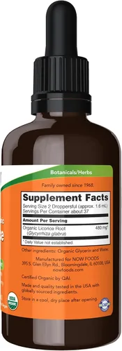 Miniatura 2 de Now Foods Suplementos, raíz de regaliz orgánica certificada 2 fl. oz