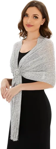 Chales metálicos brillantes y envolturas con hebilla, para vestidos de noche, fiestas, bodas, novias, damas de honor