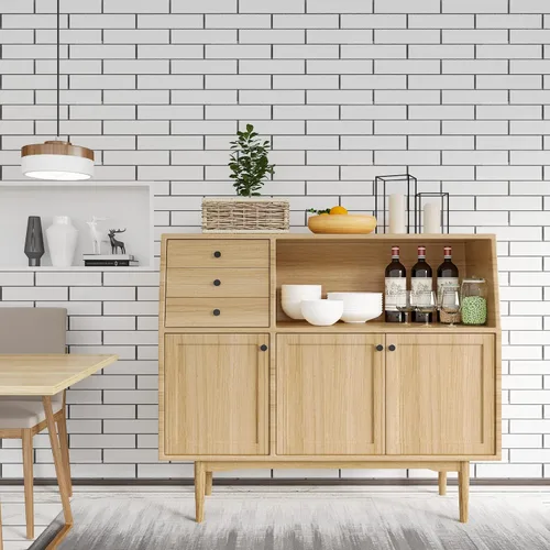 Miniatura 3 de CRE8TIVE Papel de contacto de madera marrón grueso, papel tapiz de madera para despegar y pegar, papel tapiz de madera texturizado extraíble