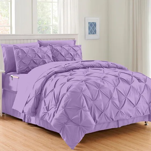 Miniatura 20 de Elegant Comfort Juego de edredón de 6 piezas de lujo, más suave y acogedor, juego completo suave y sedoso que incluye juego de sábanas con bolsillos
