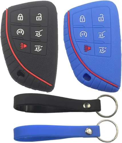 Miniatura 9 de 2 fundas para llavero con 6 botones compatibles con Chevrolet, 2 piezas negro