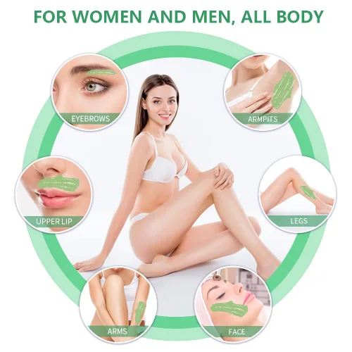 Miniatura 3 de Bestidy Perlas de cera dura para depilación – 35.27 oz de granos encerados para todas las áreas del cuerpo y bikini (verde)
