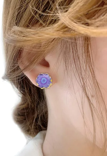 Miniatura 4 de SUNYIK aretes con pasadores de cuarzo natural para mujer, Base con chapado de oro, SUNGDL003103