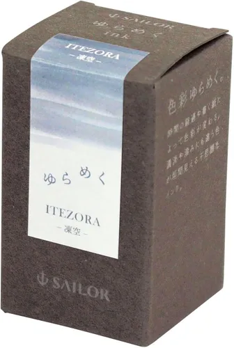 Miniatura 2 de Pluma estilográfica Sailor, pluma estilográfica, tinta en botella, tinta parpadeante, tinta Frozen Sky ITEZORA de tinte, 0.7 fl oz (20 ml)