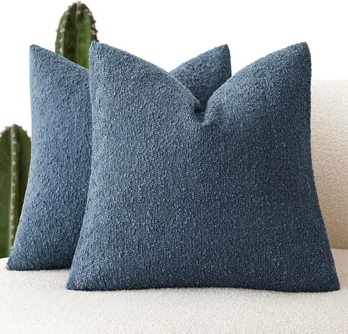 Miniatura 51 de Foindtower - Juego de 2 fundas decorativas de textura de bucle, fundas de almohada acentuadas, fundas de cojín sólidas, neutrales, para sofá, silla