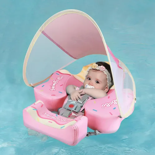 Miniatura 6 de Swimbobo - Flotadores para piscina con toldo no inflable, material de tela suave y agradable a la piel, flotador de natación infantil para niños