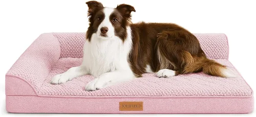 Miniatura 9 de Cama Ortopédica para Perros de Tamaño Grande 36''X24'', Cama Impermeable para Mascotas de Espuma de Caja de Huevos con Refuerzo en L para Jaula