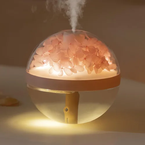 HEEPDD Humidificador de flores eternas, difusor de aromaterapia rosa rosa con luz LED, 9.1 fl oz niebla ultrasónica para dormitorio, oficina,
