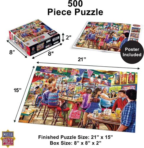 Miniatura 2 de Masterpieces Duffy's Sports & Suds - Rompecabezas de 550 piezas para adultos y familia, 18 x 24 pulgadas