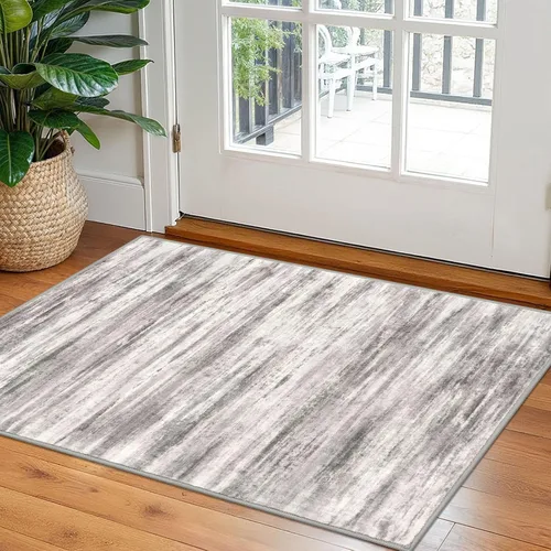 Miniatura 209 de KOZYFLY – Alfombra de pasillo moderna y lavable de diseño abstracto verde, 2 x 5 pies, antideslizante, suave y de pelo corto, ideal para cocina