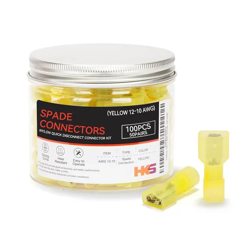 Miniatura 23 de HKS 200 PCS (100 pares) conectores de pala de nailon aislados macho y hembra de 22-10 AWG – Terminales de cable de desconexión rápida, kit