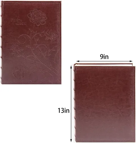 Miniatura 7 de Golden State Art, Álbum de fotos con cubierta de piel sintética en relieve, con capacidad para 300 fotos horizontales de 4 x 6 pulgadas, 3 por página